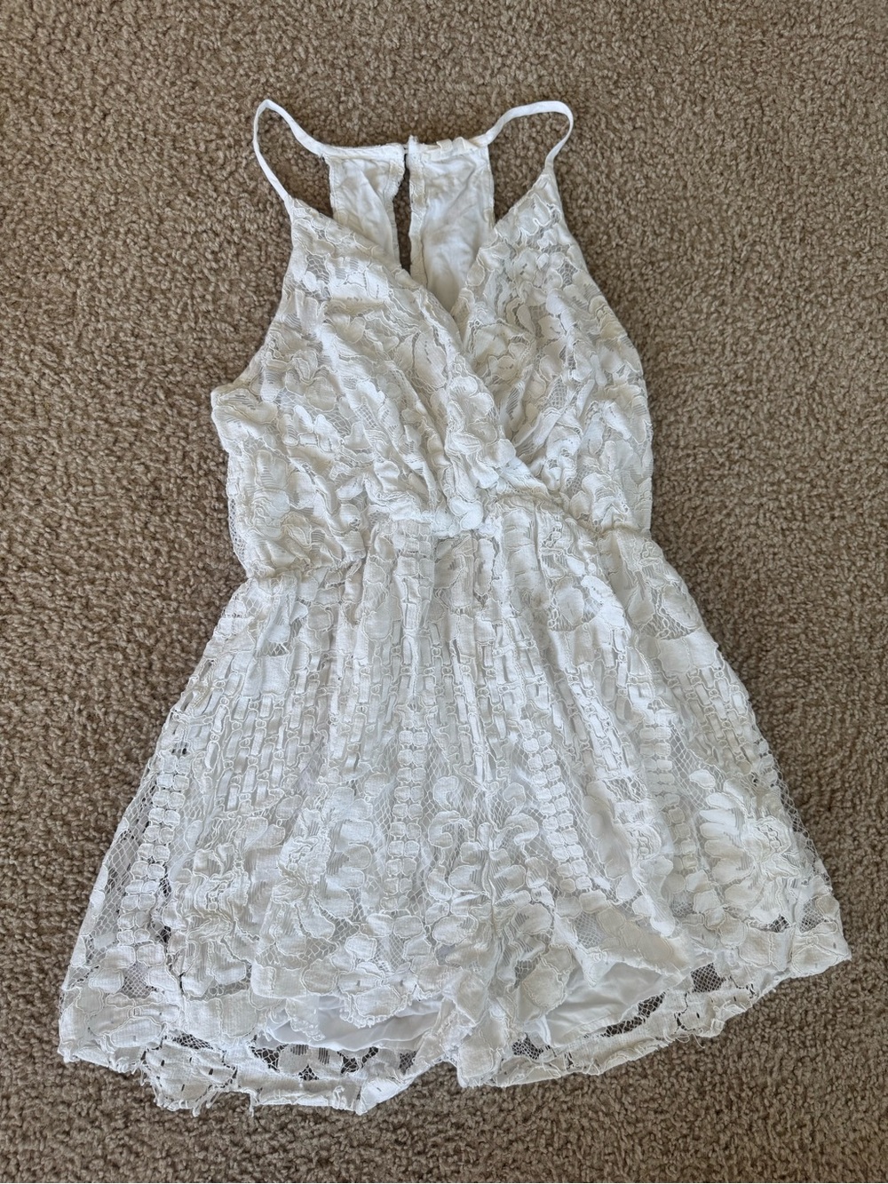 White Lace Sleeveless Romper